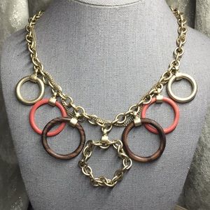 NWT Kenneth Cole Gold toned wooden necklace